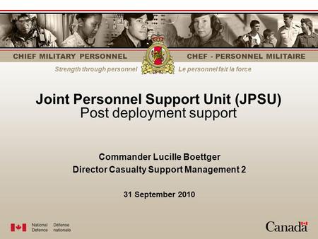 Joint Personnel Support Unit (JPSU) Post deployment support