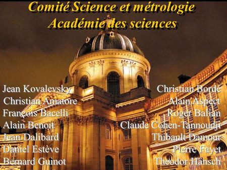 Comité Science et métrologie