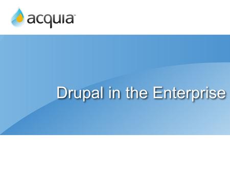 Drupal in the Enterprise
