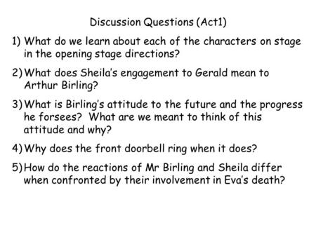 Discussion Questions (Act1)