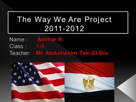 Name : Ammar R. Class : 1-9 Teacher: Mr. Abdulhakim Taki-El-Din