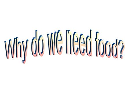 Why do we need food?.