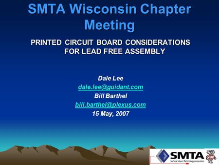 SMTA Wisconsin Chapter Meeting
