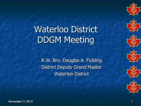 Waterloo District DDGM Meeting