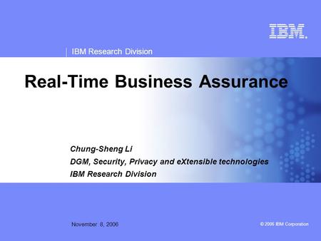 Real-Time Business Assurance