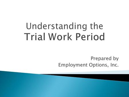 Prepared by Employment Options, Inc.. In 2010, you can make up to $720 a month without it counting against your trial work period.
