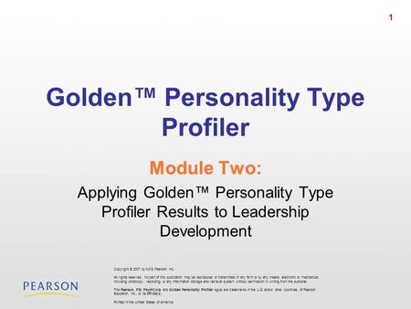 Golden™ Personality Type Profiler