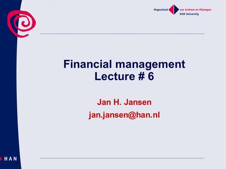 Financial management Lecture # 6