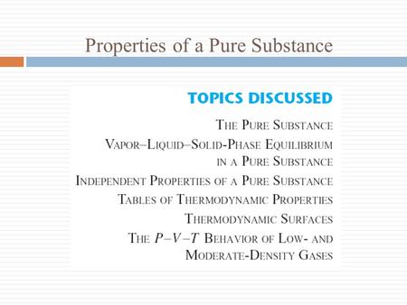 Properties of a Pure Substance