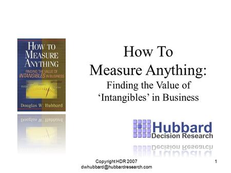 How To Measure Anything: