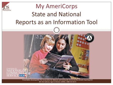 My AmeriCorps State and National Reports as an Information Tool