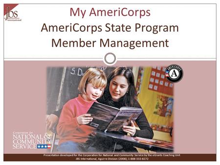 My AmeriCorps AmeriCorps State Program Member Management