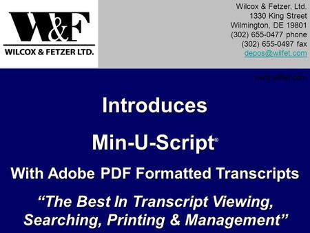 Introduces Min-U-Script®