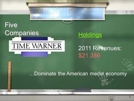 1 Five Companies … Holdings 2011 Revenues: $21.386 …Dominate the American media economy.