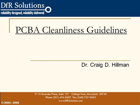 PCBA Cleanliness Guidelines
