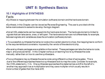 UNIT 8: Synthesis Basics
