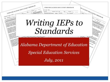 Writing IEPs to Standards