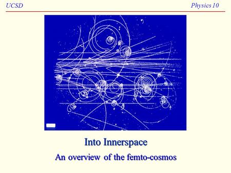 Particles An overview of the femto-cosmos