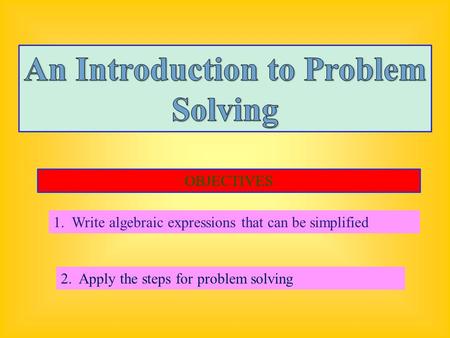 An Introduction to Problem Solving