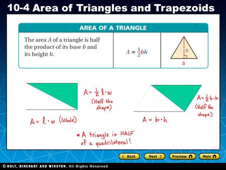 Example 1: Finding the Area of a Triangle