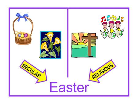 SECULAR RELIGIOUS Easter. Does The Bible Even Mention It? In terms of the present-day holiday…No In any passage at all…the KJV in Acts 12:4 Word in original.