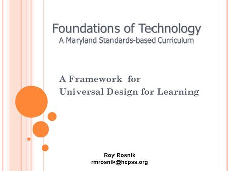 A Framework for Universal Design for Learning