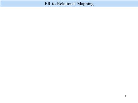 Relational Database Design : ER- Mapping