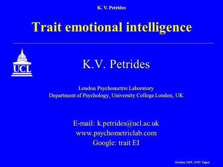 Trait emotional intelligence