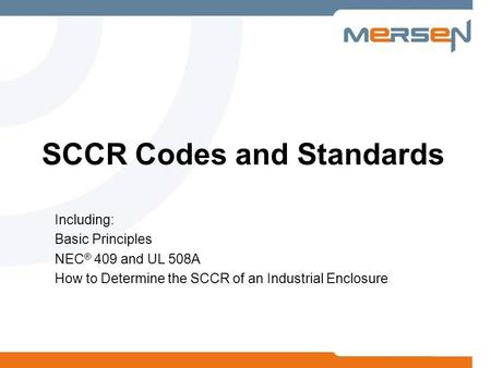 SCCR Codes and Standards