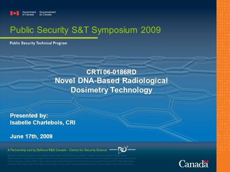 Public Security S&T Symposium 2009