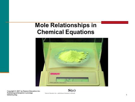 Mole Relationships in Chemical Equations