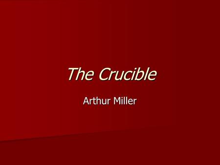 Writing my research paper comparing the the red scare and salem witch trials in the crucible by arthur miller