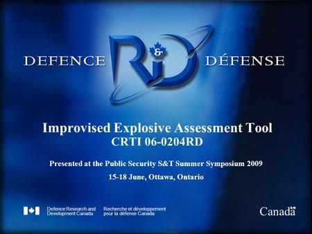 Improvised Explosive Assessment Tool CRTI RD