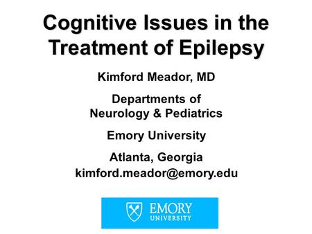 Cognitive Issues in the Treatment of Epilepsy