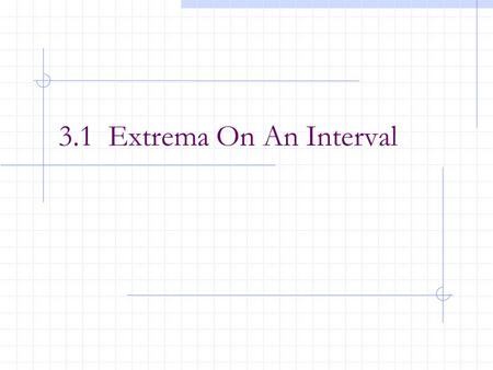 3.1 Extrema On An Interval.