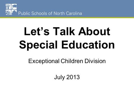 Let’s Talk About Special Education