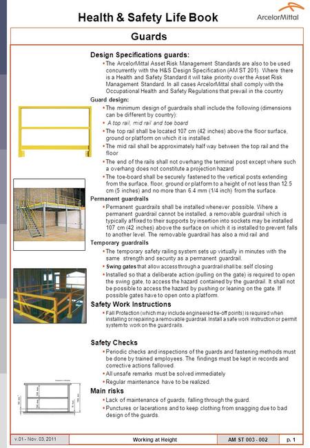 Guards Design Specifications guards: Safety Work Instructions