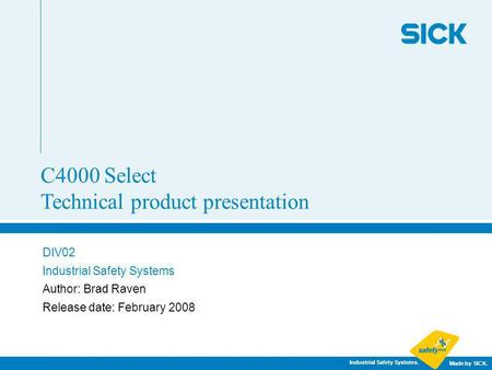 C4000 Select Technical product presentation