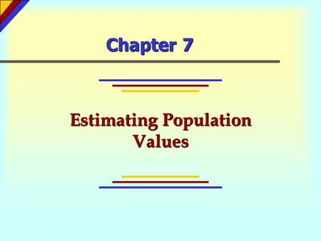 Estimating Population Values