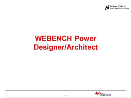 WEBENCH Power Designer/Architect