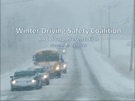 1. Every winter, thousands of motorists are involved in preventable crashes that create a huge burden on Ontarios public services (police and healthcare),