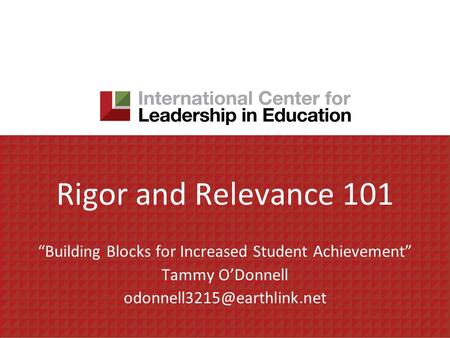 “Building Blocks for Increased Student Achievement”