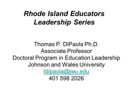 Rhode Island Educators Leadership Series