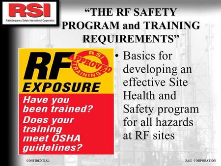 “THE RF SAFETY PROGRAM and TRAINING REQUIREMENTS”