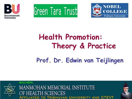 Health Promotion: Theory & Practice