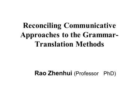 Rao Zhenhui (Professor PhD)