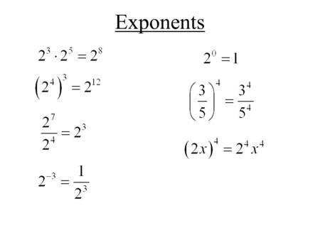 Exponents 1 1 1 1.