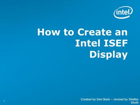 How to Create an Intel ISEF Display
