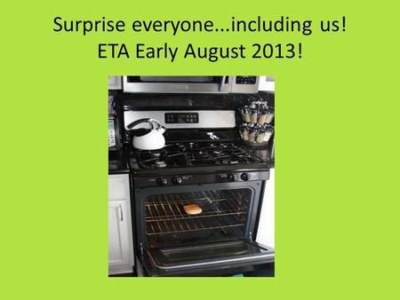 Surprise everyone...including us! ETA Early August 2013!