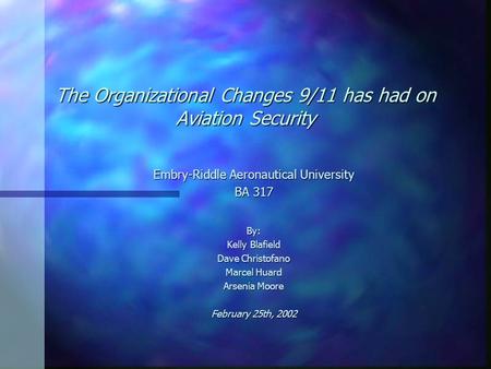 The Organizational Changes 9/11 has had on Aviation Security